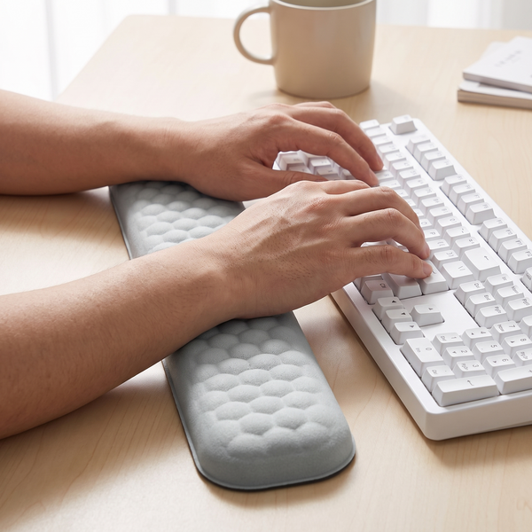 Memory Foam Keyboard & Mouse Wrist Rest — Ergonomic Support Pad for Typing, Gaming & All-Day Desk Comfort